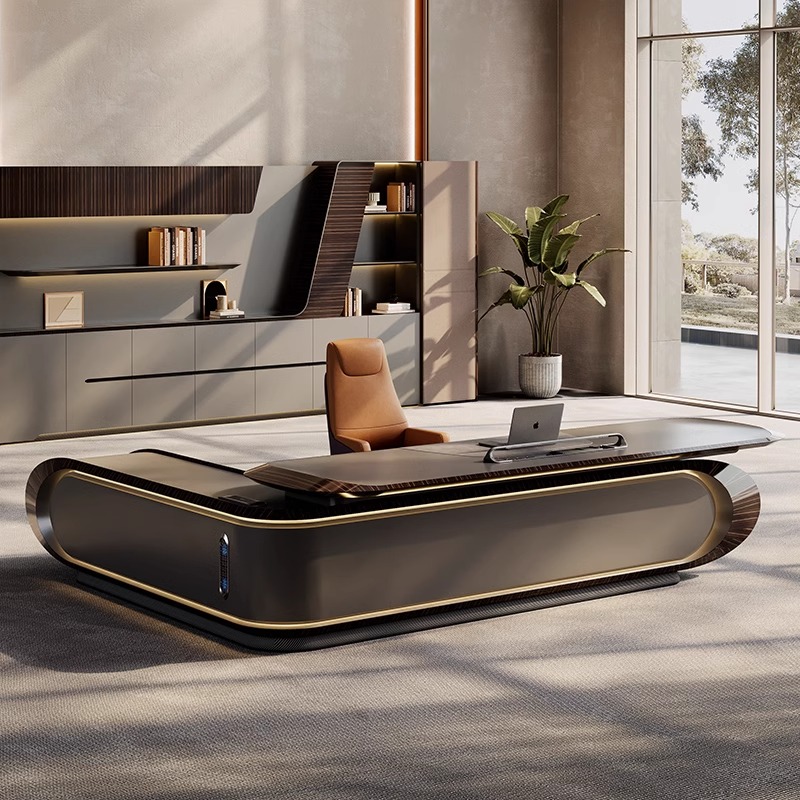 Office Tech Furniture - Modern Luxury Executive Office Desk L-Shape